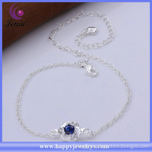 New model design cheap anklet 925 silver plated wholesale price fancy anklet (CA035-D)